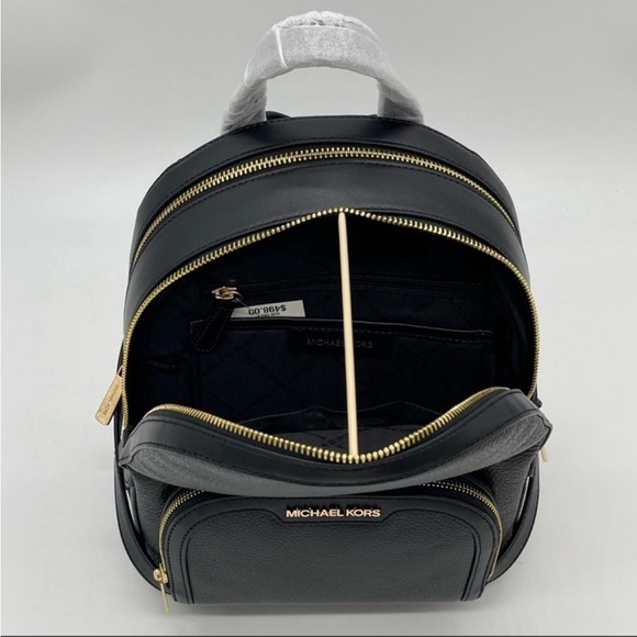 Michael Kors Jaycee Medium Pebbled Leather Backpack Black Leather Black - Picture 6 of 11